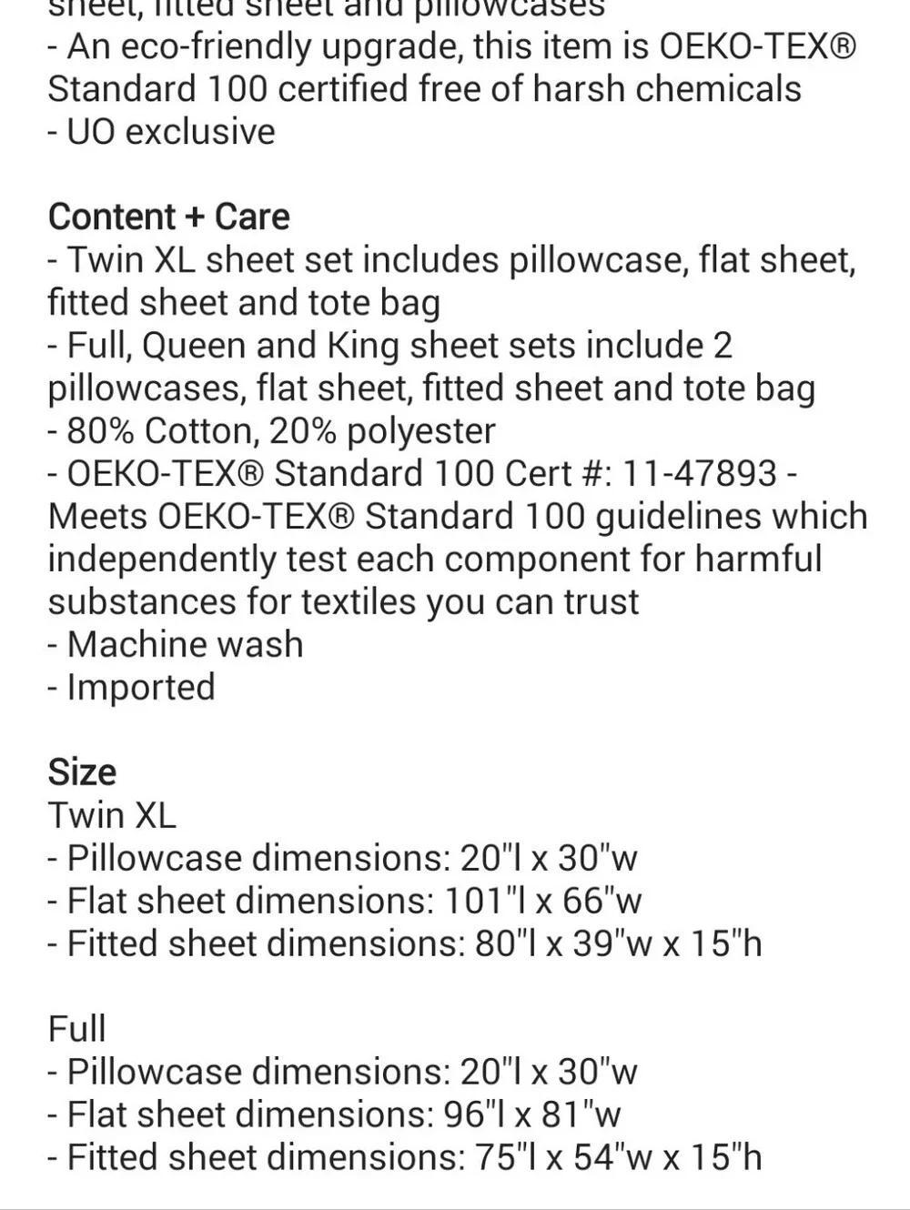 Myla Sheet Set Urban Outfitters Size Full Complete 🆕 Fitted Flat Pillowcases
